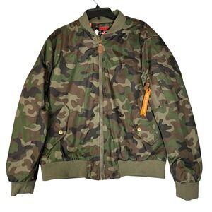 Spire Galaxy Camo Bomber Jacket Mens L Waterproof Insulated Military Style